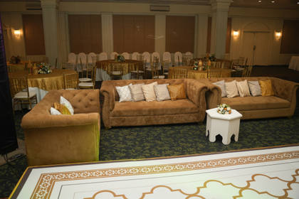 Lounge and Tablescape — wedding decor — St. Regis